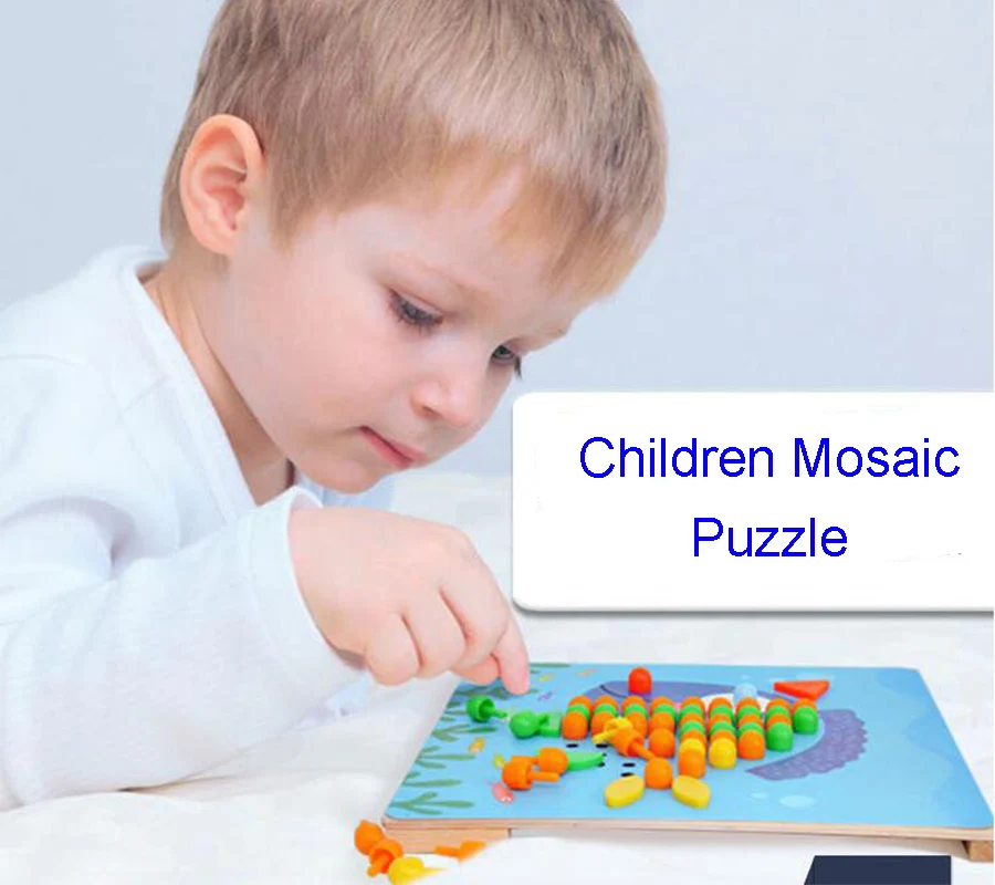 

MiDeer Children Mosaic Nail Mushrooms Nails Wooden Puzzle Cartoon Toy Desktop Toys Family Board Games Gifts Kids Educational Toy