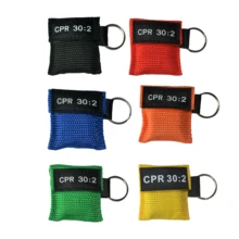 2Pcs CPR Resuscitator Mask Keychain 30:2 Disposable Emergency Rescue Skill Training/Teaching Face Shiled Health Care Tool
