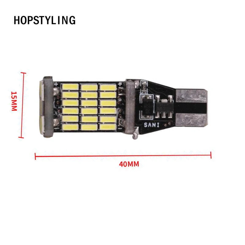 Комплект из 2 предметов W16W T15 LED-камера заднего вида для автомобиля лампочки CANBUS OBC Error Free Автоматическая Запасная лампа сигнала поворота Стоп-сигнал Лампа Белый 12 V