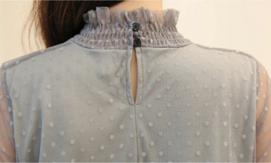 Popular New Fashion Korean Vintage Multilayer Pleated Mesh Dress High Waist Ruffles Long Sleeve Casual Midi Dress Women Dress 6