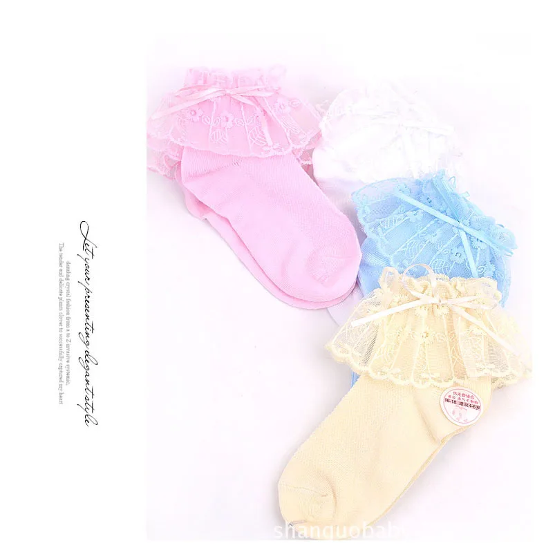 5 пар, тонкие летние детские короткие носки для маленьких девочек, белые, розовые, хлопковые, кружевные, с оборками, для принцесс, сетчатые, дышащие