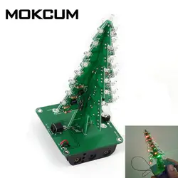7 цветов 3D Рождественская елка светодиодный набор вспышки DIY красочный красный-зеленый-синий светодиод комплект электронный набор для