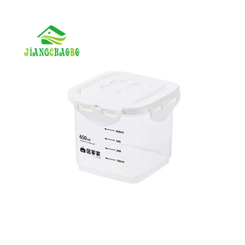 650ml JiangChaoBo масштабированные зерно Герметичные банки кухонная емкость для хранения пищи пластиковые сухофрукты банки для хранения закусок резервуар для хранения - Цвет: 650ml