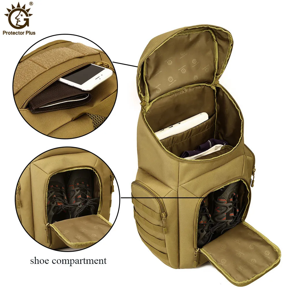 Marca 40L de Nylon impermeable militar mochilas para Molle asalto del ejército Mochila bolsa de viaje para los hombres las mujeres Mochila Escolar S420