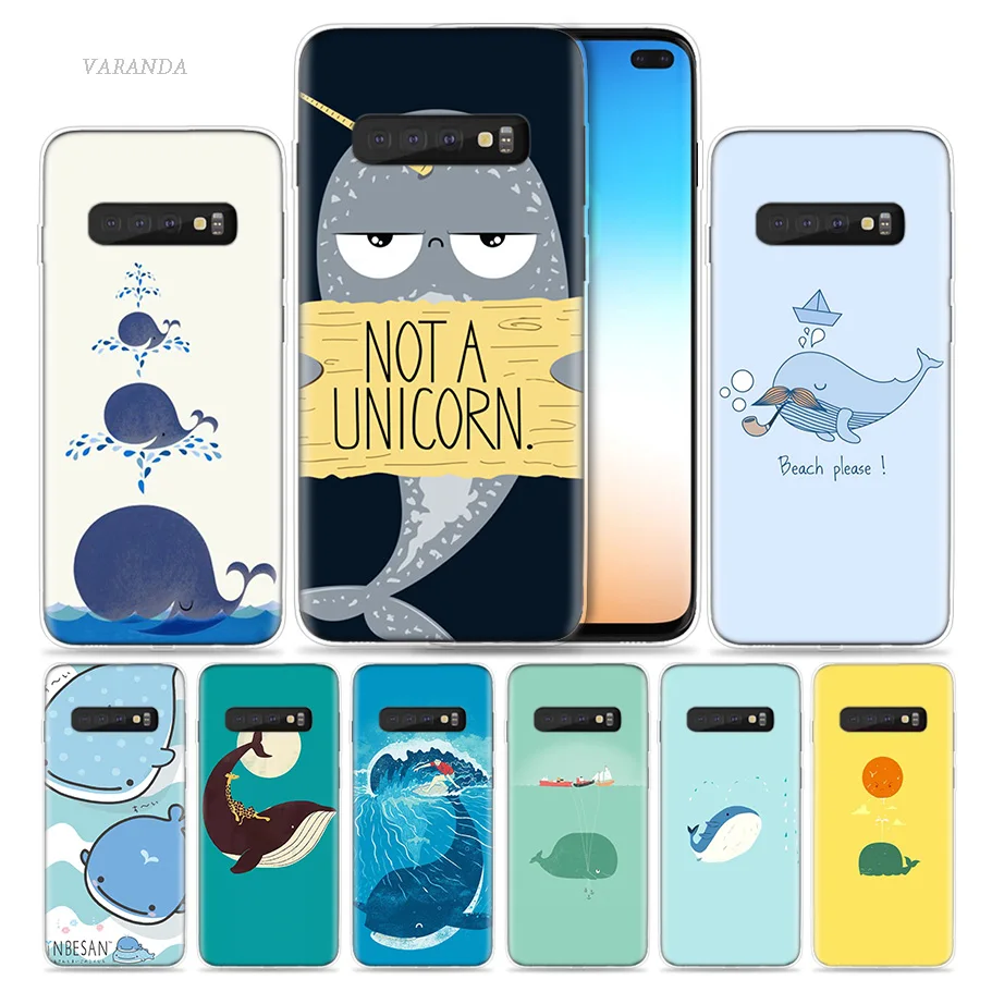 

Funny Whale Case for Samsung Galaxy S8 S9 S10 5G S10e S7 Note 8 9 J4 J6 Plus J5 J8 2018 J3 Silicone Animal Phone Bags Capa Coque