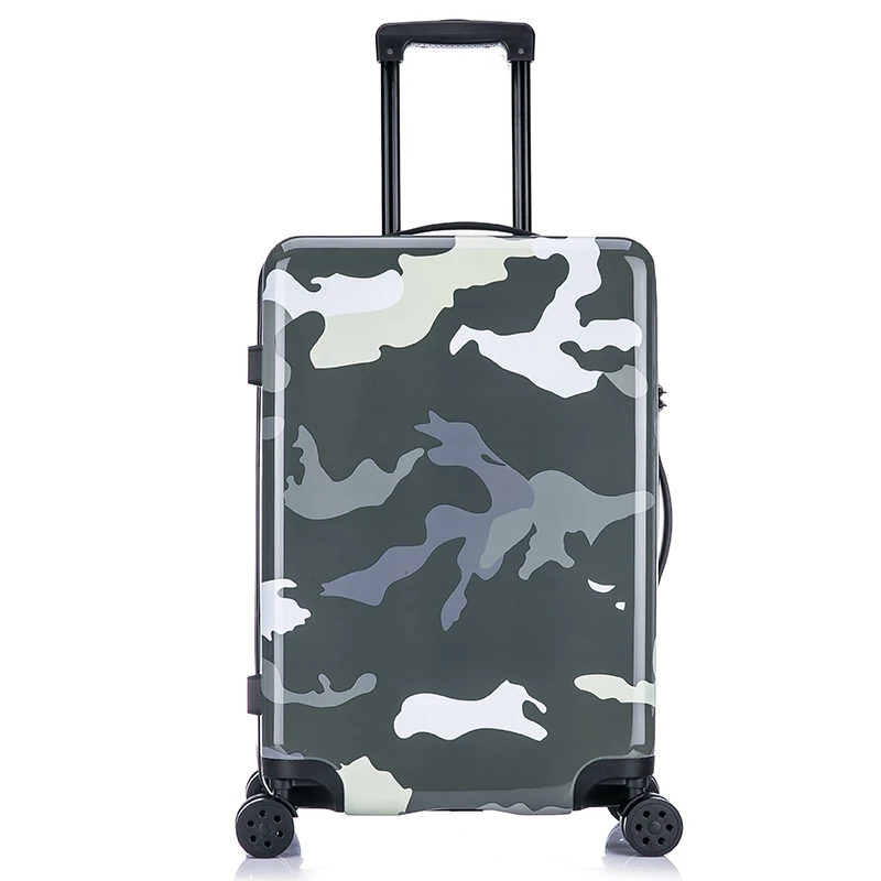 

Unisex ABS Camouflage Printing Spinner Luggage TSA Lock Fashion Army Suitcase 20 24 Inch