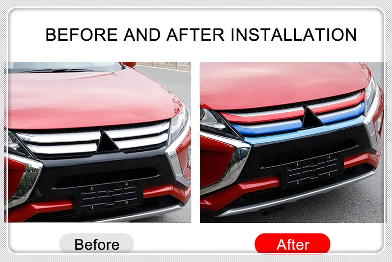 Для Mitsubishi Eclipse Cross Автомобильная Передняя Центральная решетка сетка декоративная крышка отделка 5 шт. АБС пластик авто аксессуары