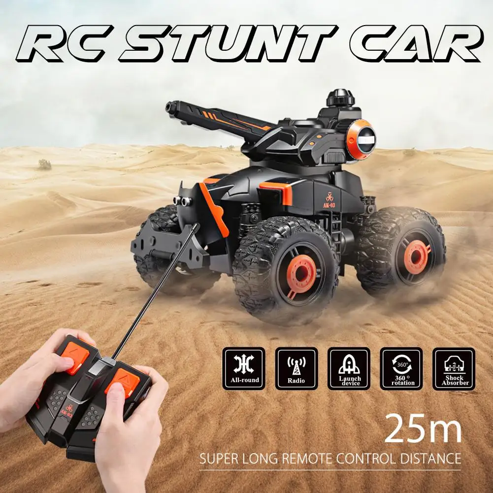 

RC Stunt Car RC Tank Armored Fighting Vehicle Cross-country Chariot Rechargeable Jet Water Built-in Battery Car Model Toy