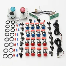 Аркада наборы сделай сам USB управление для джойстик для ПК 2 кнопки с подсветкой 2 x клавишное кодирующее устройство с нулевой задержкой