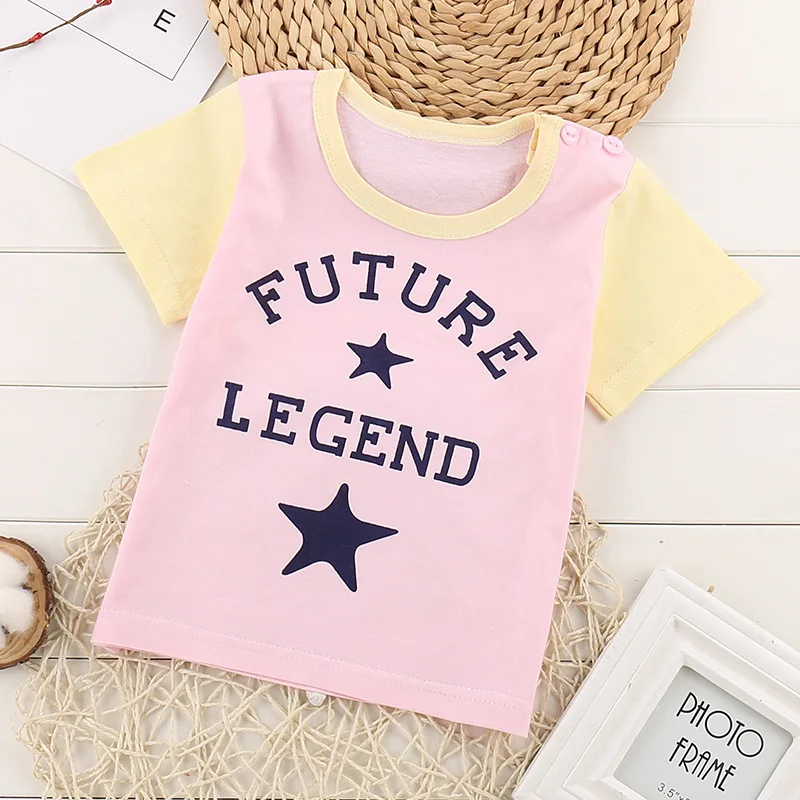 

Girls T-Shirts Pink Summer Short Sleeve Clothes 1-6T Children Cotton Tees Tops Toddler Kid Clothes A014 Children Cartoon T Shirt
