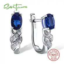SANTUZZA серебряные серьги для женщин 925 пробы серебряные серьги-клипс Серебро 925 с камнями Кубический Цирконий brincos Ювелирные Изделия