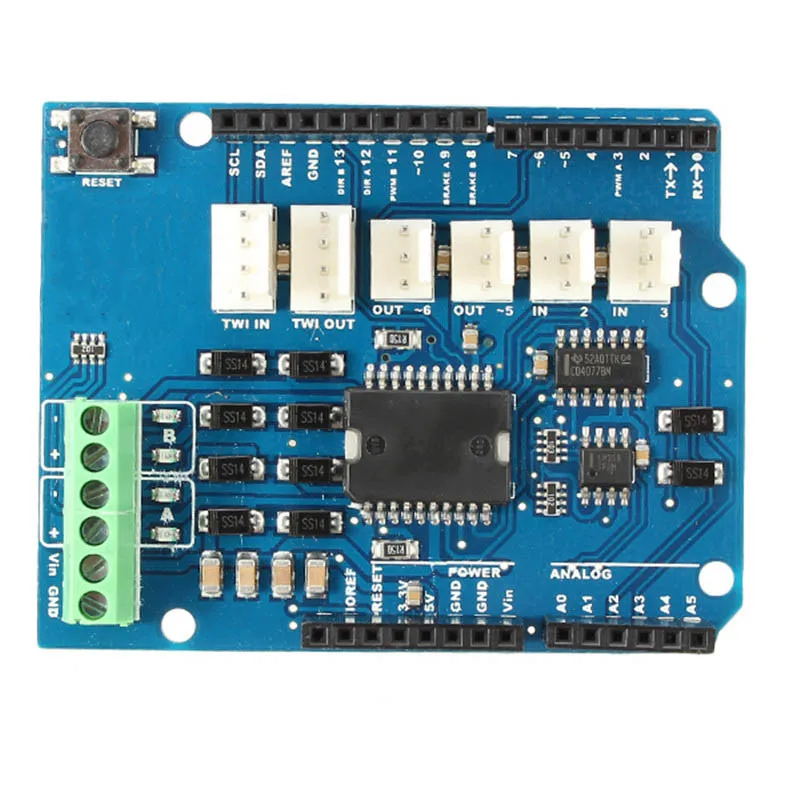 L298P 4A Двухканальный драйвер двигателей модуль Щит двигателя R3 для Arduino 5V ~ 12V