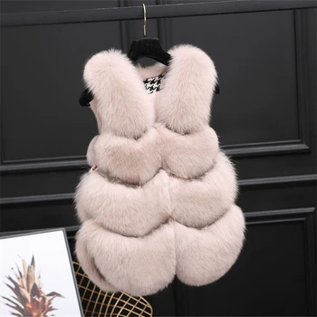 

2018 new fur vest ladies autumn and winter imitation fox fur short paragraph Slim fashion temperament vest jacket