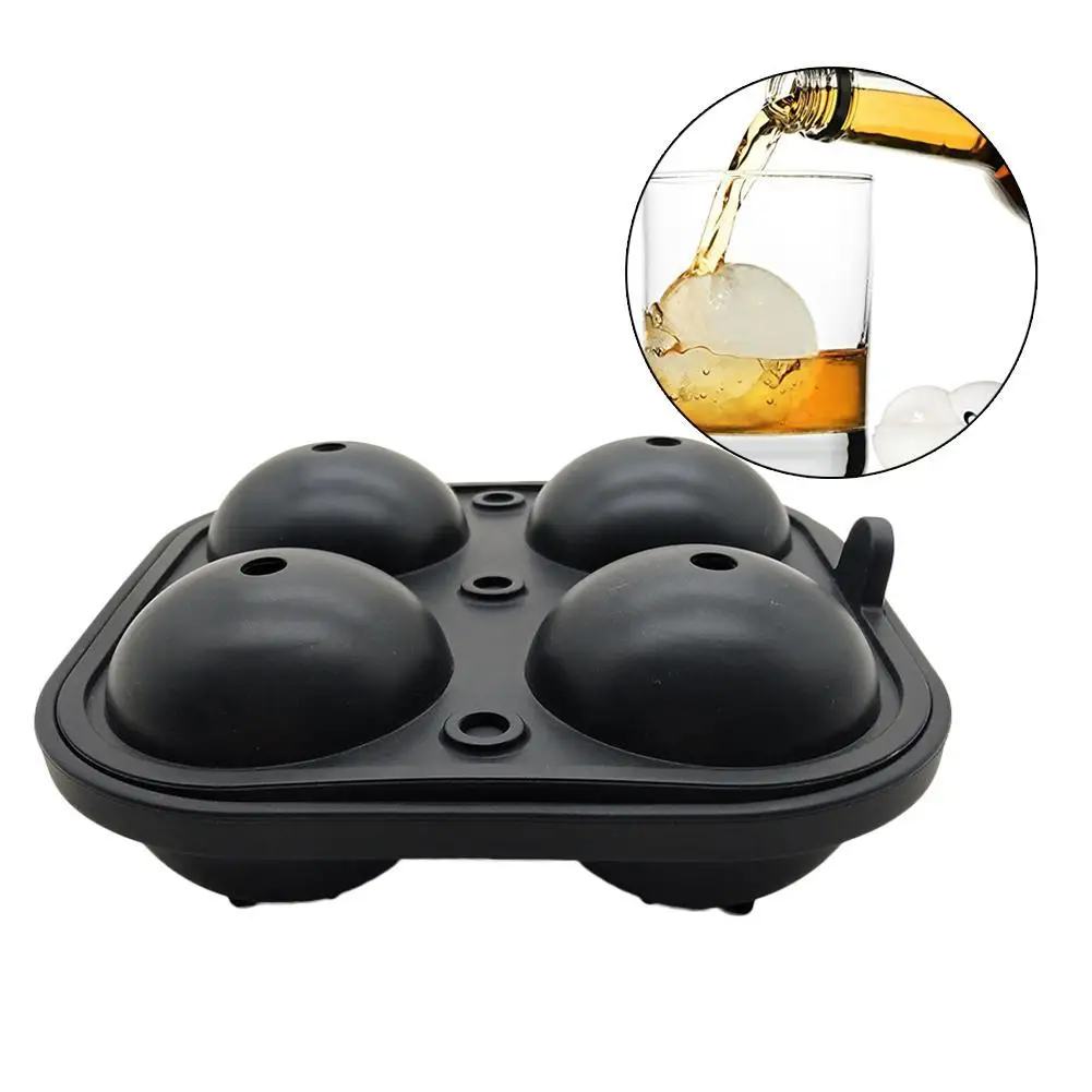 

Waasoscon Ice Cream Mold Cubes Silicone Ice Mold 4 Hole Ice Ball Mold Ice Ball Spheres Whiskey Tray Mold Maker