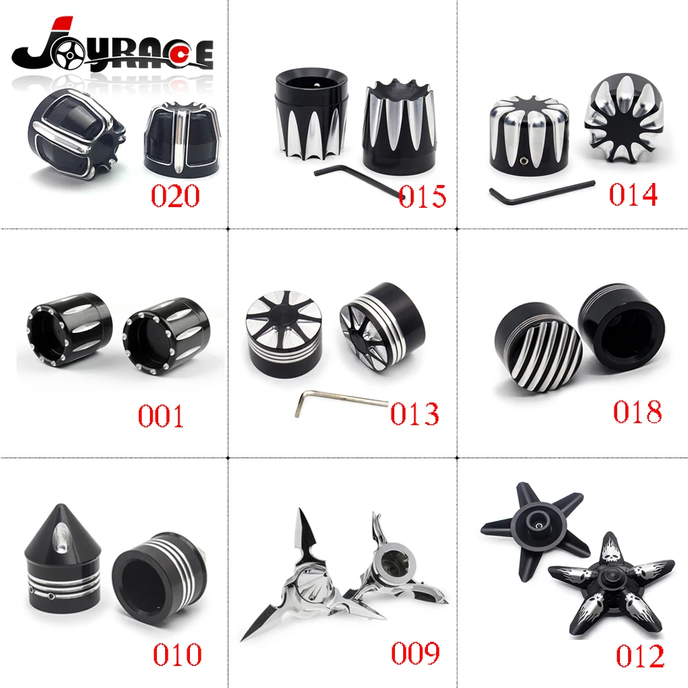 Front Axle Skull Nut Cover Cap For Harley Softail Dyna V Rod Sportster 883 1200
