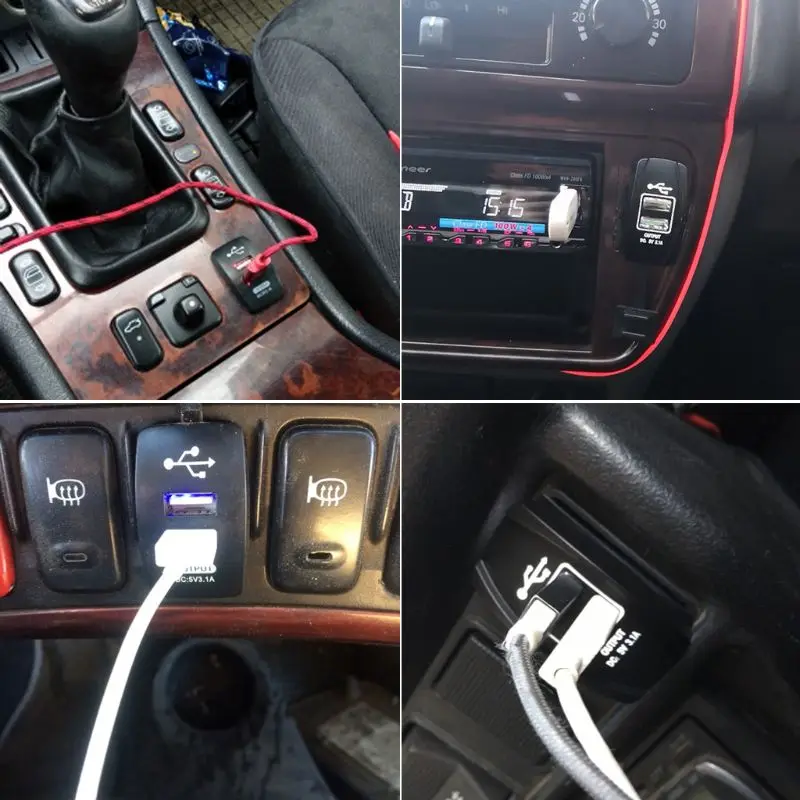  DIY Dual USB Quick Charge 30 LED Schnelle Ladegerät Power Adapter für 12 V/24 V Auto Boot Motorrad 