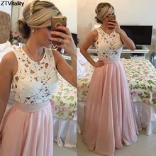 ZTVitality 2017 Slim Lace Beading Women Dresses Hollow Out Pink Vestido De Festa Sexy Club Patchwork Sleeveless Long Party Dress