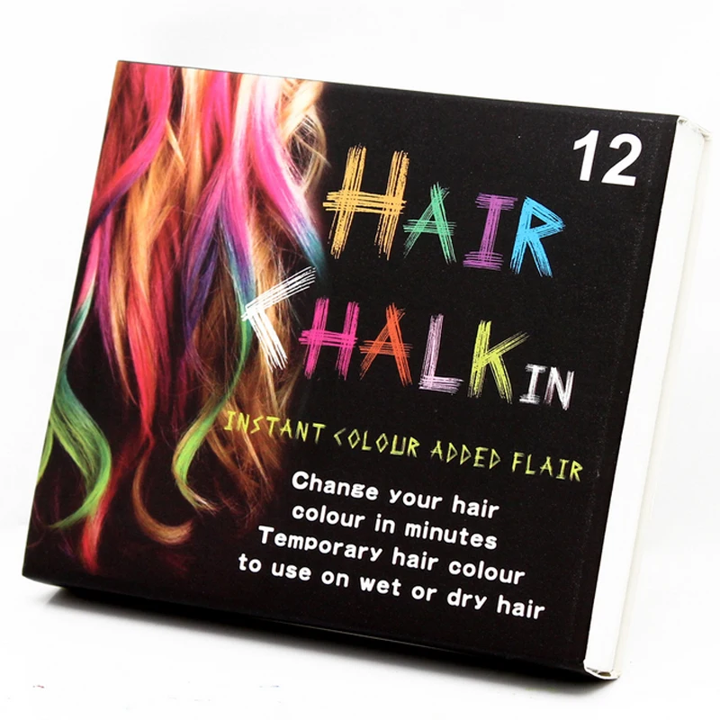 Hot Sale 1 SET 12 Colors Non-toxic Hair Chalk DIY Easy Temporary Salon Colors Hair Chalk Dye Soft Hair Pastels Kit Hair Beauty