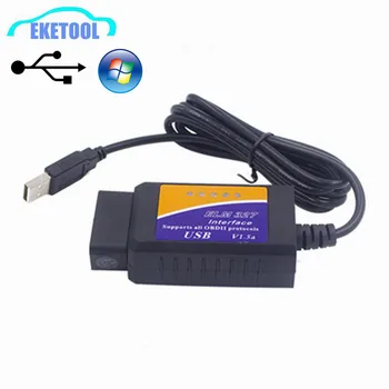 

Car Diagnostic Interface ELM USB Plastic Hardware V1.5 For Windows ELM327 USB OBDII Code Reader ELM 327