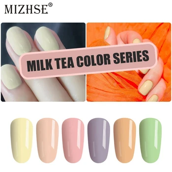 

MIZHSE Gel Nail Polish Varnish Nail Art For Manicure UV Milk Tea Sweet Pure Color Vernis Semi Permanent Hybrid Nail Polish Set