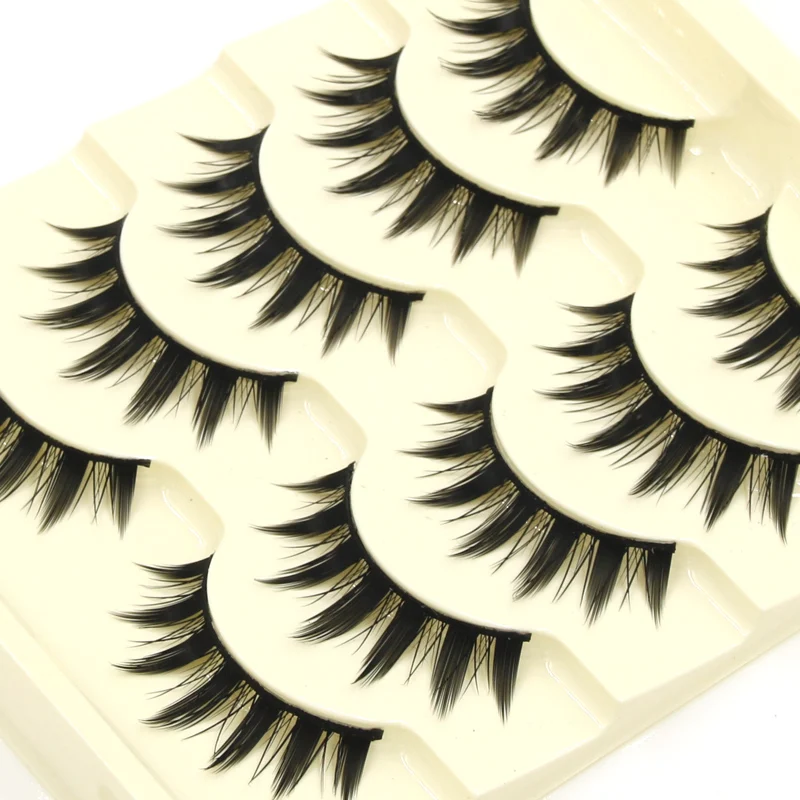 

YOKPN Tapered Exaggerated False Eyelashes High Quality Fiber Crisscross Natural Fake Eyelashes Studio Art Makeup Thick Eyelashes
