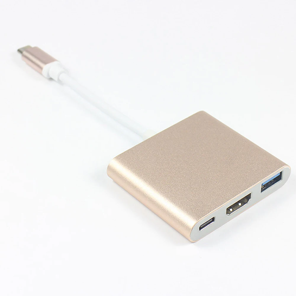 Металлический корпус 3 в 1 USB-C TYPE-C к HDMI 4K+ PD(зарядка)+ USB3.0 usb-хаб адаптер интегратор для Macbook/Matebook