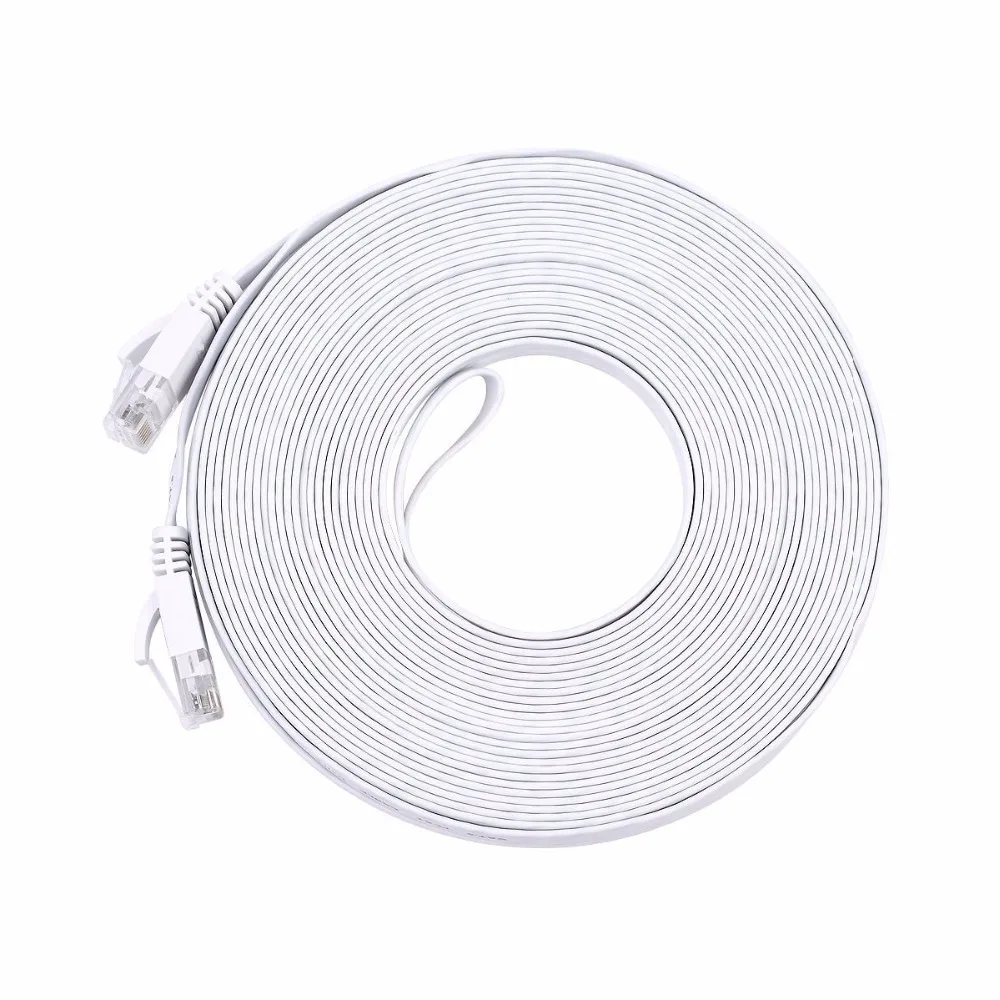 15M 45FT Pure copper wire CAT6 Flat UTP Ethernet Network Cable RJ45 Patch LAN cable black white color 15M 45FT Pure copper wire CAT6 Flat UTP Ethernet Network Cable RJ45 Patch LAN cable black white color