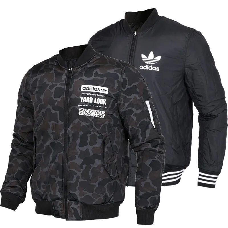 Original New Arrival Adidas Originals GRAPHIC REV BOM Men's Cotton-padded Reversible Jacket Sportswear