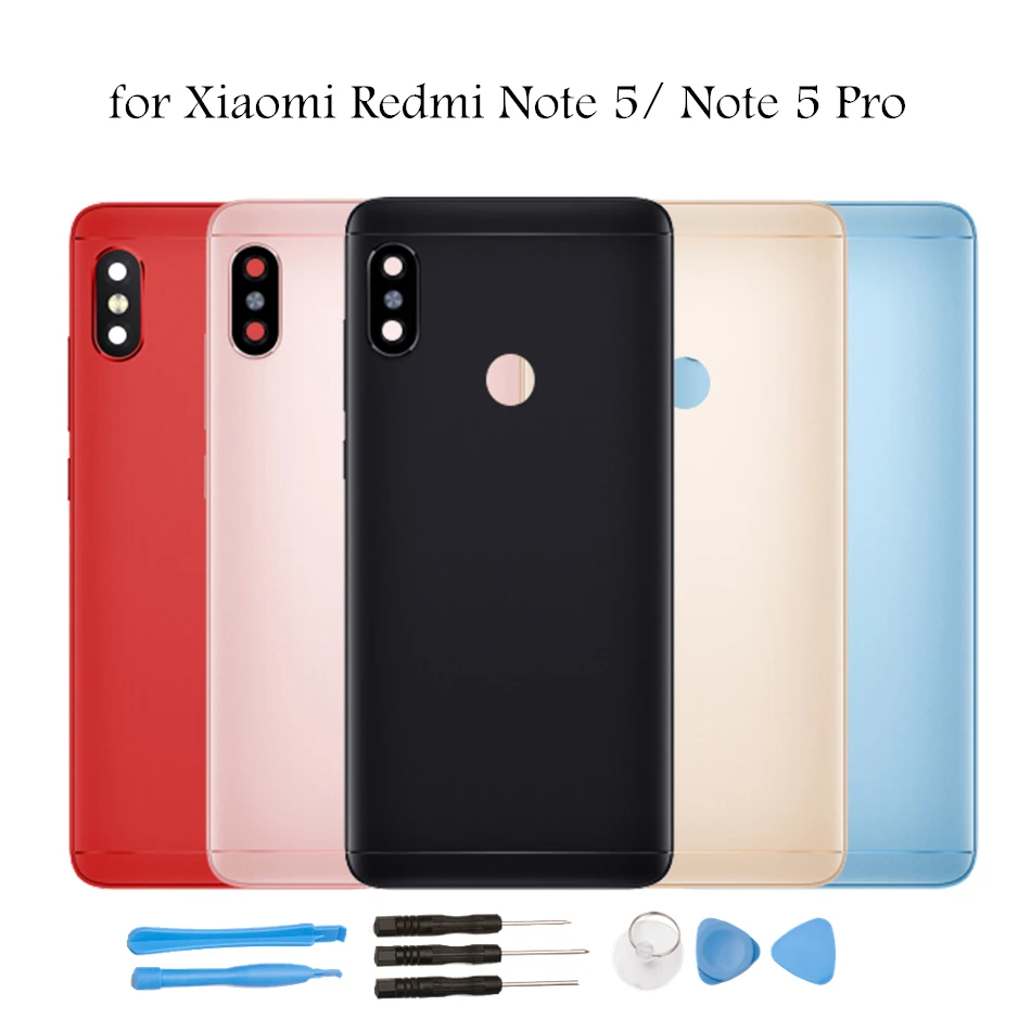 5,9" для Xiaomi Redmi Note 5 Pro Задняя крышка батареи задняя крышка корпус двери Redmi Note 5 Боковая клавиша камера Стекло объектив Запасные части