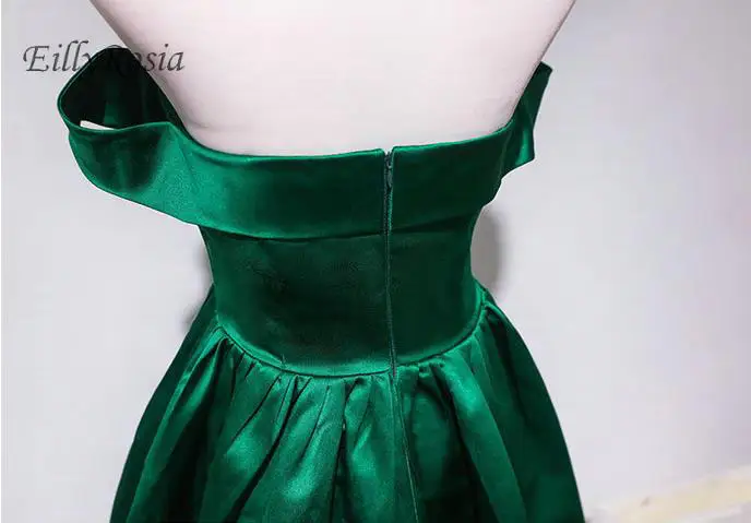 Emerald Green Pendek Prom Gaun untuk 