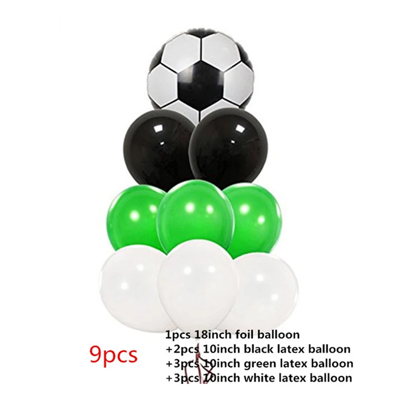 1 комплект футбольные вечерние воздушные шары из фольги, Барселона футбольная для футбола, из Джерси, украшение для мальчика на день рождения, детский надувной шар, товары для игрушек - Цвет: 9pcs set