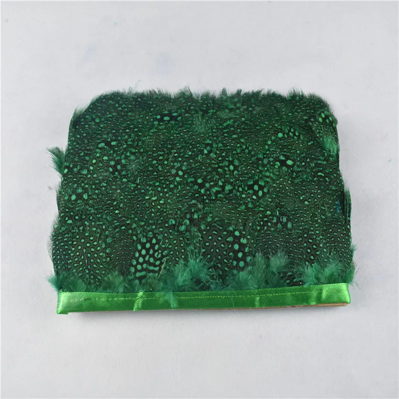 Grass Green Натуральный куриный перламутровый перьев, лента, отделка 5-10 ярдов, ширина 5-8 см, DIY Перья для рукоделия, декоративные перья, свадебные плащи - Цвет: Grass Green