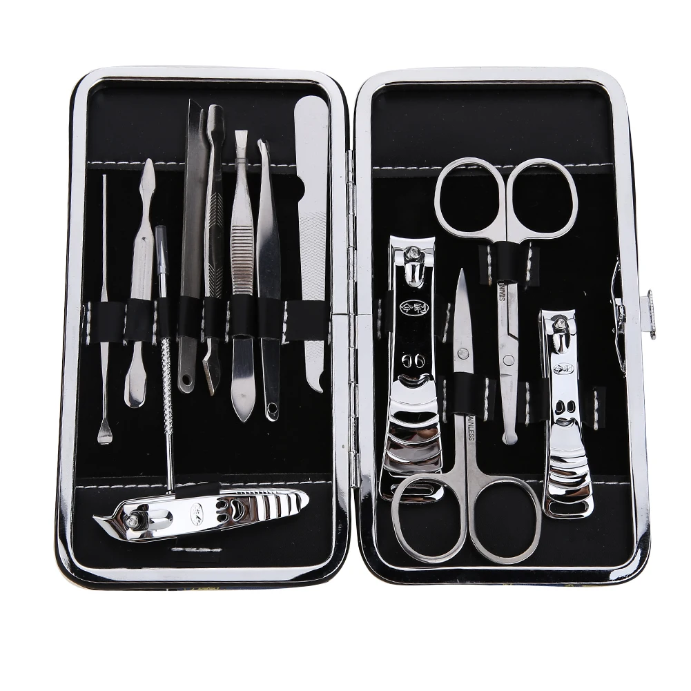 Portable 13pcs Stainless Steel Nail Art Manicure Set Nail Care Tools