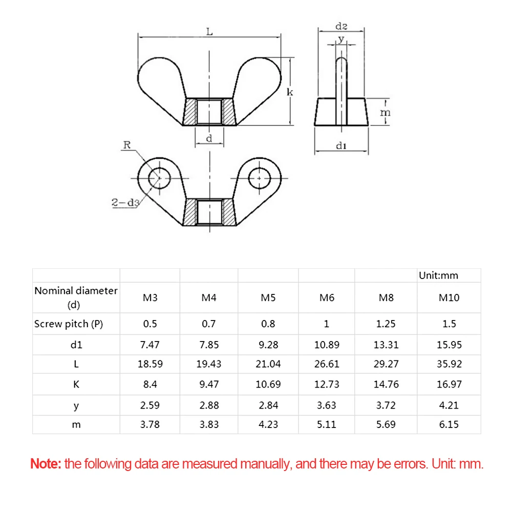 DIN315 M-3/M-4/M5/M6/M-8/M-10 304 Stainless Steel Cap Nut Set Hexagon Nuts