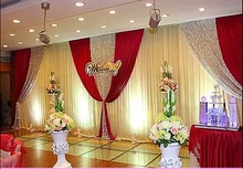 20ft*10ft grape and white wedding backdrop curtain with swag wedding drapes , wedding stage backdrop party decor with sequin