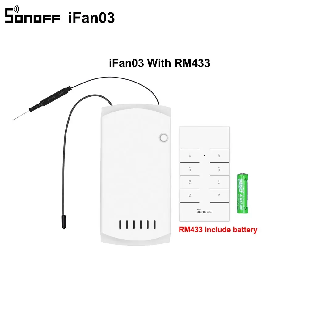 SONOFF iFan03 умный переключатель вентилятора преобразование вентилятора в Wi-Fi умное Управление регулировка скорости вентилятора потолочный вентилятор и светильник поддержка RM433 - Цвет: iFan03