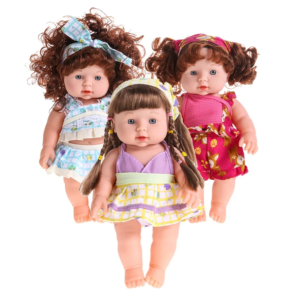 30cm Lifelike Reborn Baby Doll Soft Vinyl Silicone Soft Call Baby Mom&Dad Newborn Baby Speaking Toy Reborn Lovely Girls Doll
