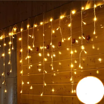 

10m*0.65m 320 LED Curtain Icicle Fairy String Light Christmas 8mx0.65m 192 Leds Wave Curtain Wedding Party Prom Decoration