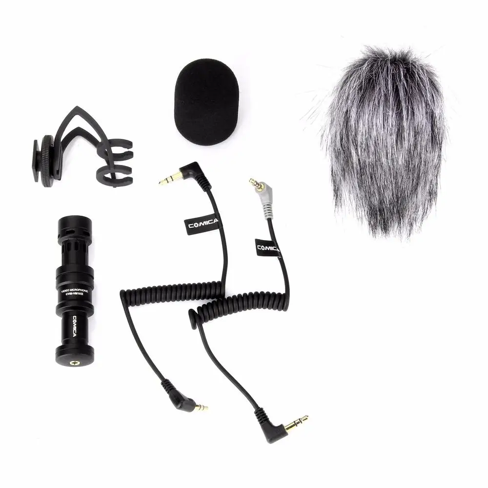 

CVM-VM10 II Cardioid Directional Video Microphone+Camera Grip L Bracket with 2 Hot Shoe Mounts,Holder stand for DJI OSMO Mobile