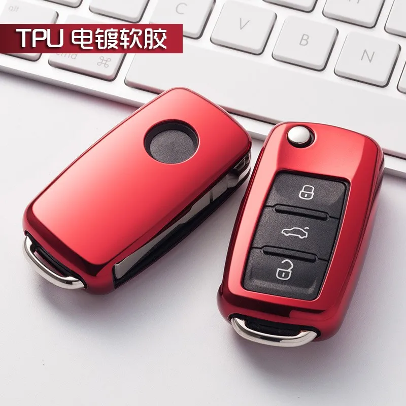 

Soft TPU car key cover case shell fob for VW Golf Bora Jetta POLO GOLF Passat For Skoda Octavia A5 Fabia For SEAT Ibiza Leon