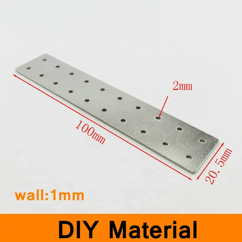 

10pc/Lot DIY Metal Zinc Coating Steel Plate for Model Connect Rail Model Repair Sheet Connector Bracket with 20 Hole Wholesale