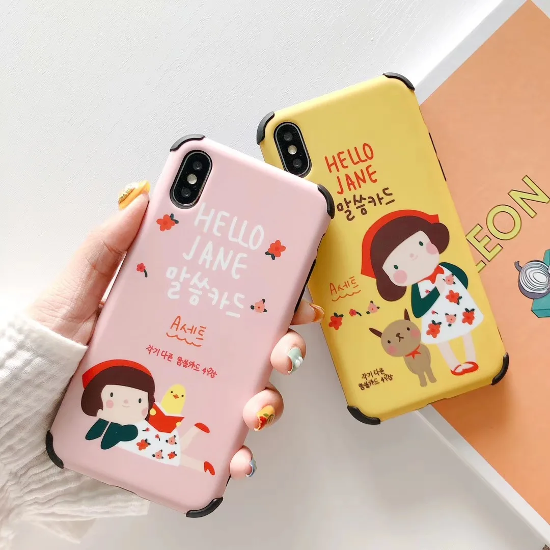 

DECOCASE Cute Korean Style Cartoon Protective Phone Cases for iPhone 6 6s 7 8 Plus X XR XS Max Covers for iphone 8 plus case