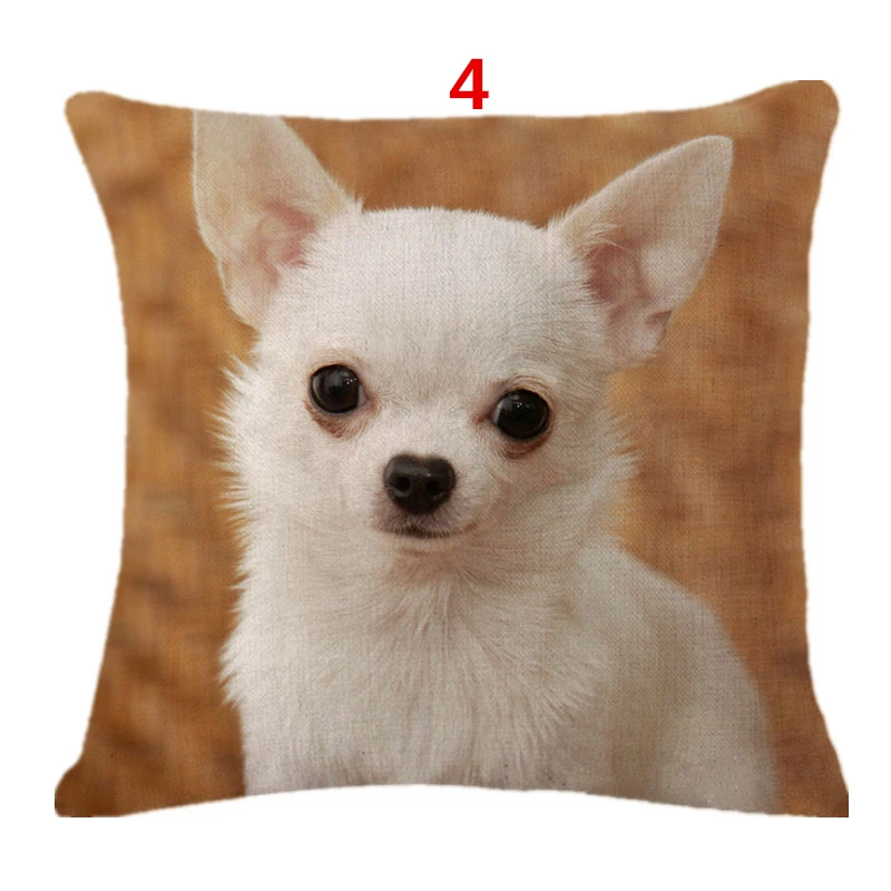 Pillow Chihuahua Cover Decorative 18/" Case Home Dog Animal Pattern Linen Cushion