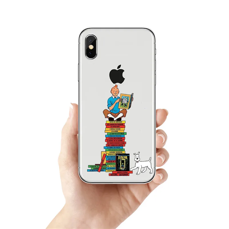 Как Aventuras Де Тинтин силиконовый Suave TPU Caso Capa Para o iphone XR 10 8 7 Plus 6 6 s Plus 5 XS Max 5 5C 4 4s Caso Fundas Coque