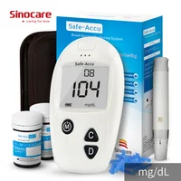 Sinocare Safe-Accu mg/dL mmol/L Blood Glucose Meter Diabetes Tester Glucometer with Test Strips Lancets Sugar Monitor Pregnant