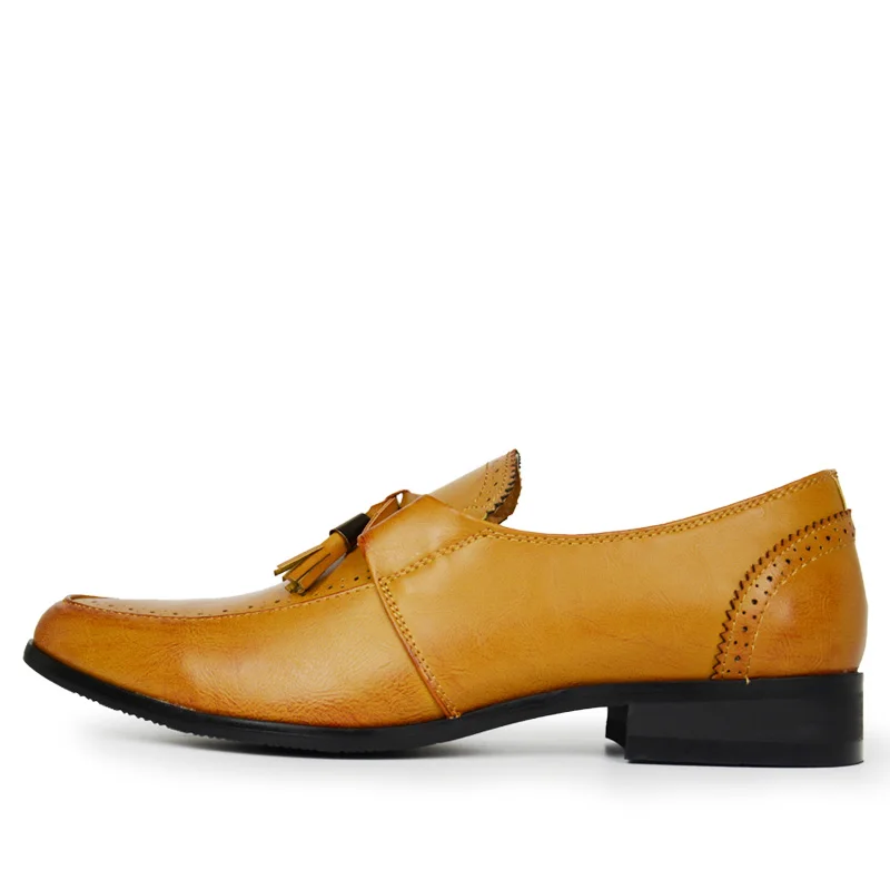 Мужская обувь ручной работы; повседневные Роскошные брендовые лоферы; мужские итальянские мокасины; Scarpe; Мужская Удобная нескользящая обувь - Цвет: Yellow