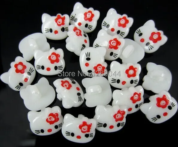 

Free Shipping 100pcs Kitty Acrylic Sewing Buttons Scrapbooking 14x13mm