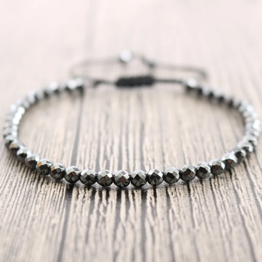 Мужской браслет ручной работы ограненный гематит с бусинами|bracelet with|beaded jewelrybracelet