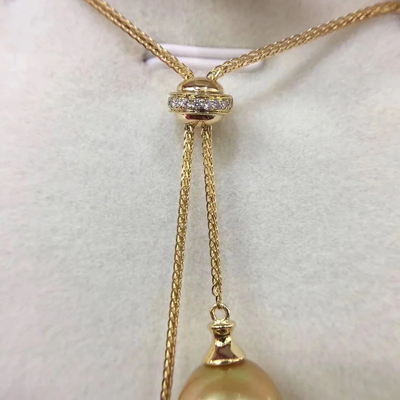 Edison gold and white gold 18k gold long chains necklace (2)