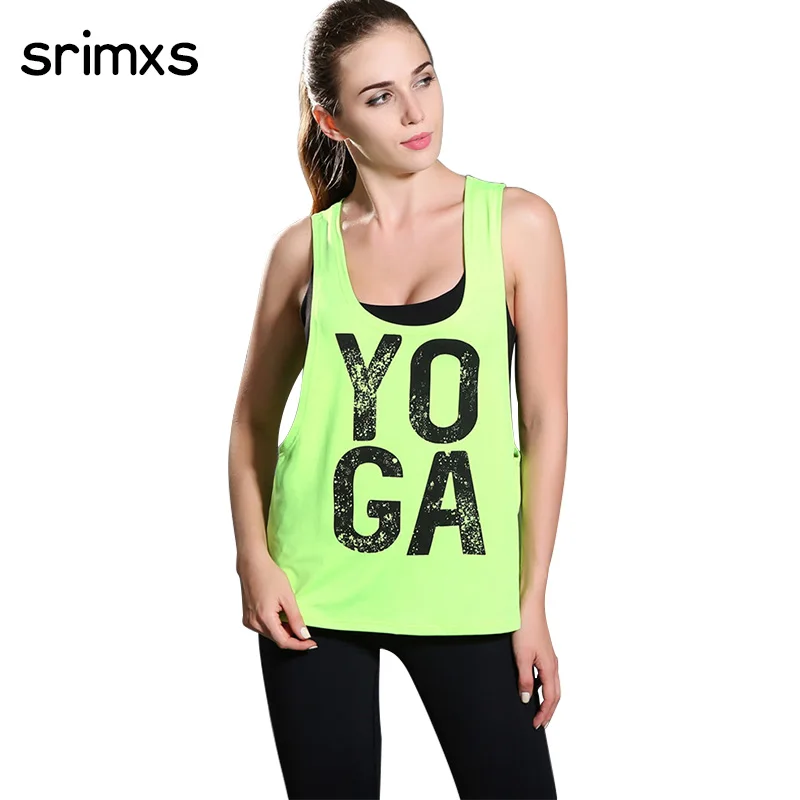 Женская рубашка для йоги, со словами, для активного спорта, бега, фитнеса, без рукавов, рубашки для девушек, рубашка для тренировок, спортивный жилет, женские рубашки - Цвет: green